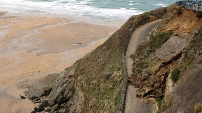 Great Western Beach road landslide