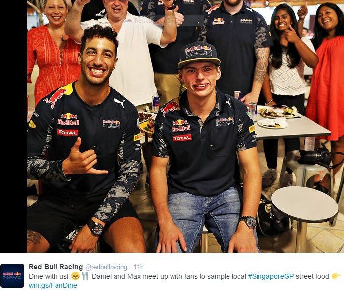 Red Bull's Daniel Ricciardo and Max Verstappen s