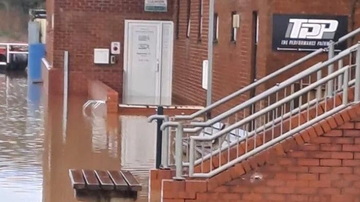 Flooding at the squash centre in Nuneaton
