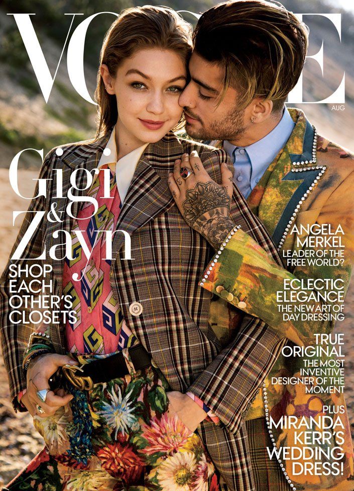 Gigi Hadid and Zayn Malik on the cover of Vogue