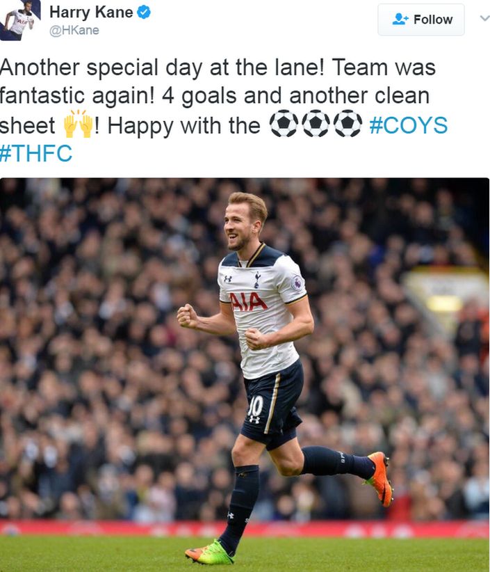 Harry Kane described Tottenham's 4-0 demolition of Stoke City as a 'special day'