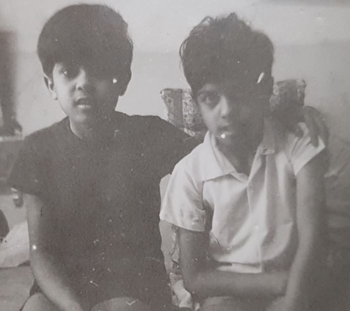 Suresh Vaghela, pictured with his brother Praful as children