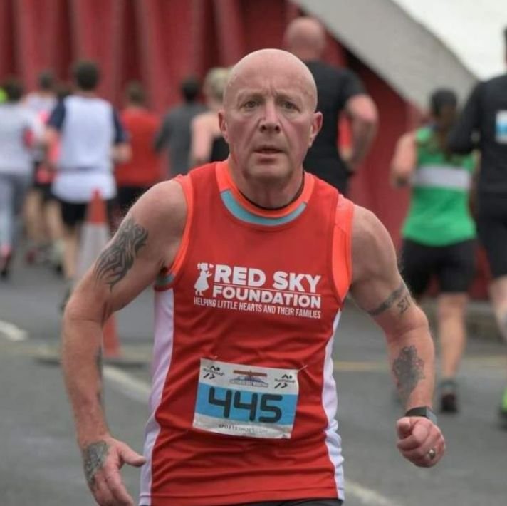 Paul Milburn running for the Red Sky Foundation
