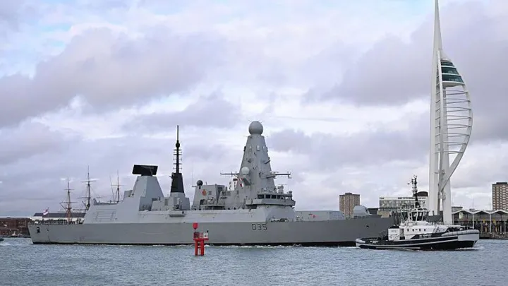 HMS Dragon at sea