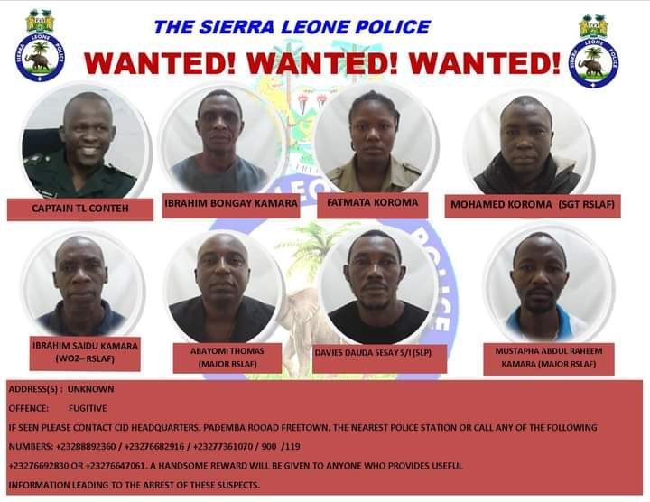 Declared wanted in connection with Sierra Leone Attempted Coup d'etat 