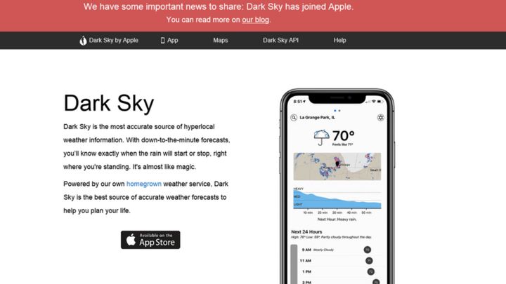 Apple Buys Weather App Dark Sky Bbc News
