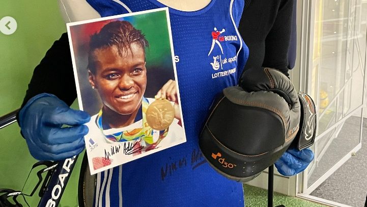 the boxing gloves worn by Nicola Adams