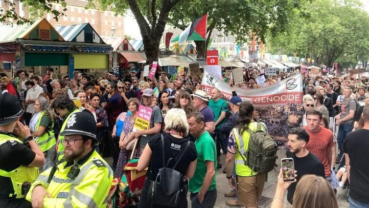 Protesters on Gentleman's Walk, Norwich