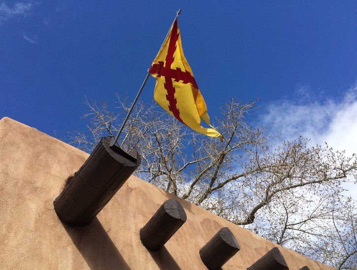 Flag in Santa Fe Plaza, New Mexico