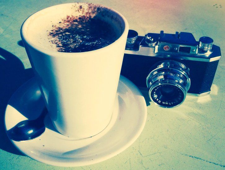 Camera and a coffee