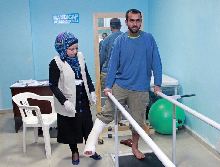 Firaz Mahmood at a hospital in northern Jordan