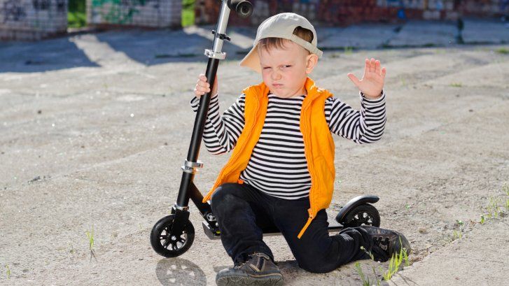 boy with scooter