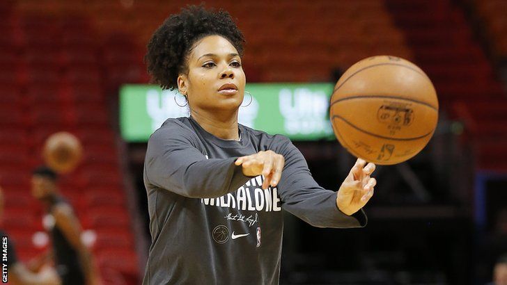 Lindsey Harding working as an assistant coach with NBA side the Sacramento Kings