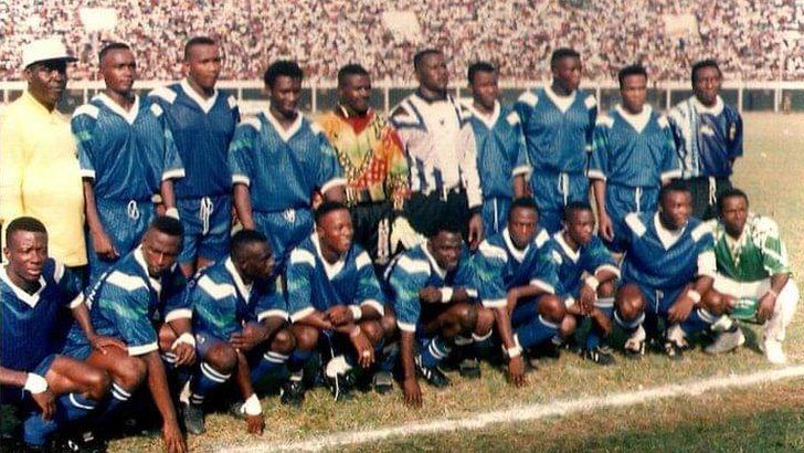 Sierra Leone squad featuring all three Kallon brothers