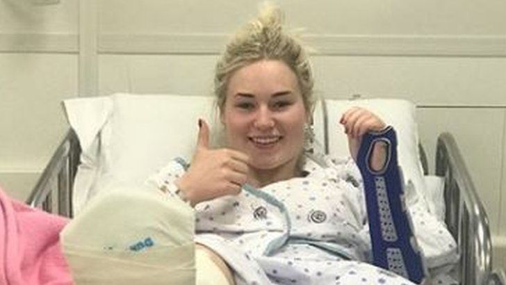 Katie Ormerod in hospital