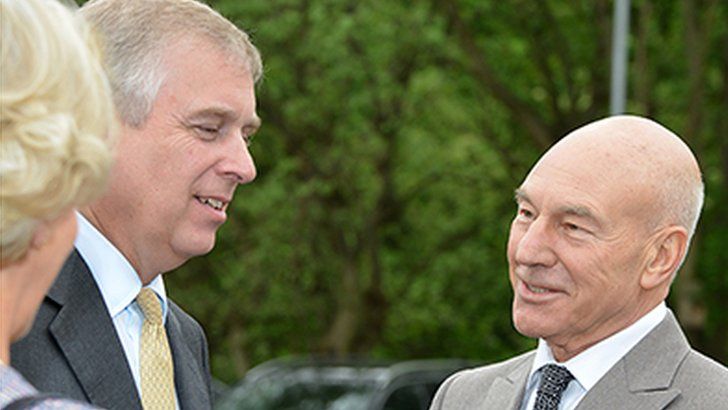 Prince Andrew and Patrick Stewart