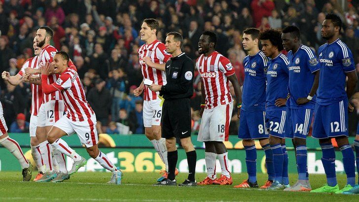 Stoke and Chelsea players after the penalty shootout