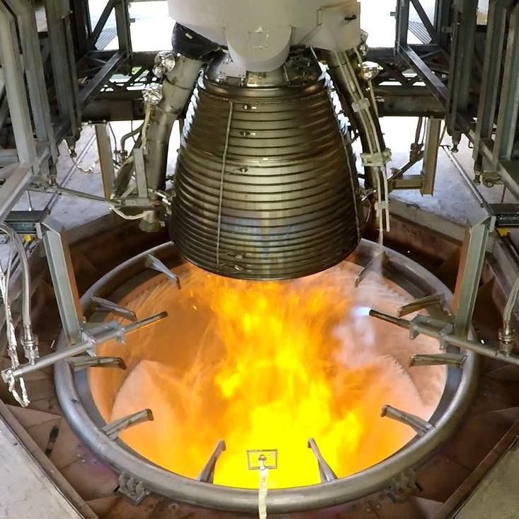 Vulcain-2 engine being fired on a test stand