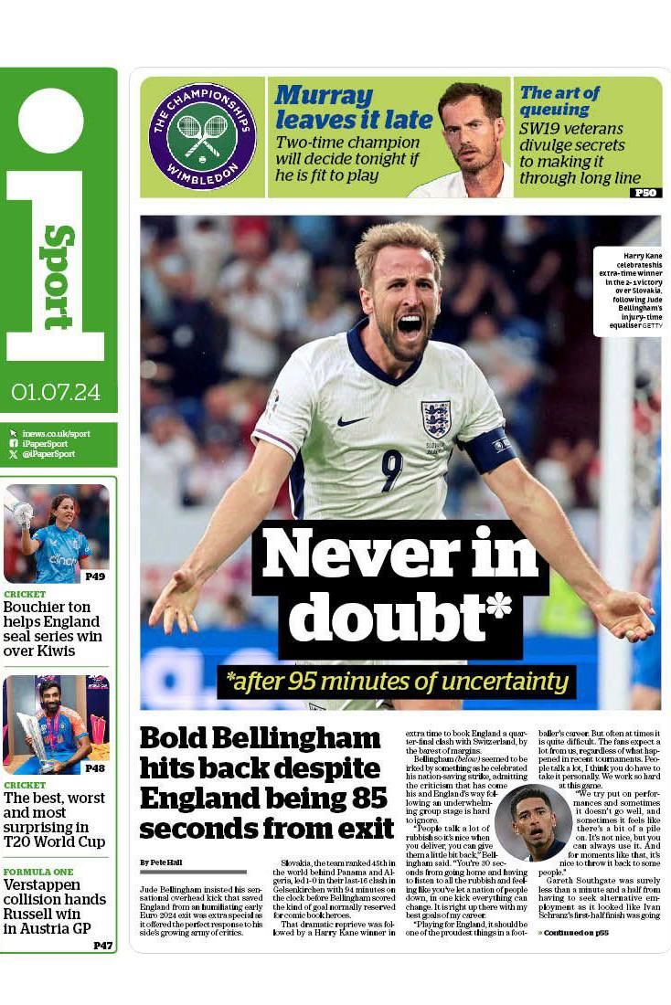 The I's lead sport story
