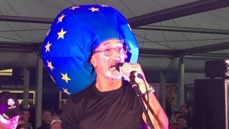 Eddie Jordan at the Ryder Cup performing with his band The Robbers