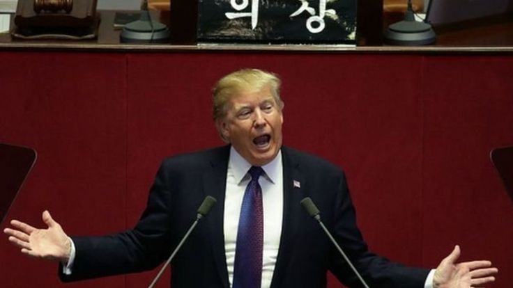 Rais Trump amesema kuwa Marekani itatumia nguvu dhidi ya Pyongyang