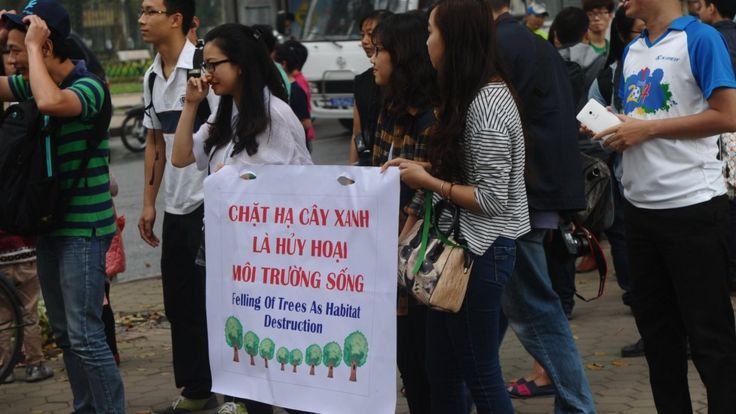 Tuần hành vì cây xanh ở Hà Nội ngày 22/3/2015