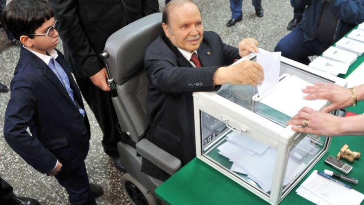 Algeria's President Abdelaziz Bouteflika voting in 2014