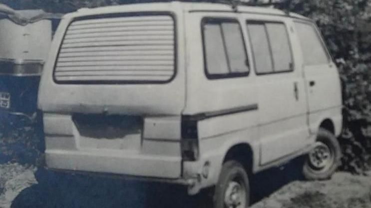 The Suzuki van that was used to transport victims