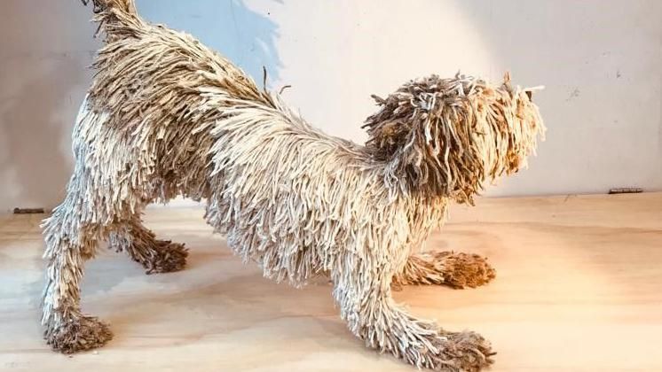 A dog sculpture