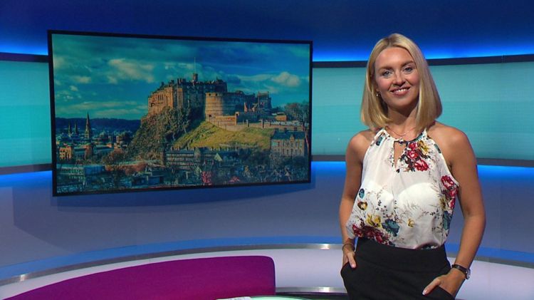 Hayley on the Newsround set