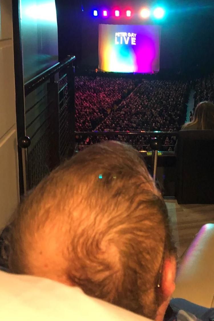 The back of Paul's head at the Peter Kay gig