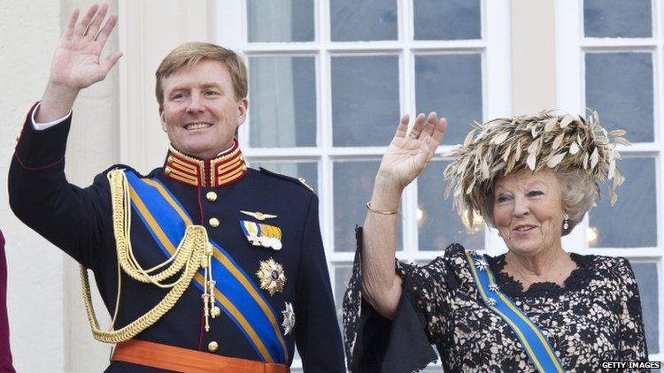 Queen Beatrix and her son Prince Willem-Alexander