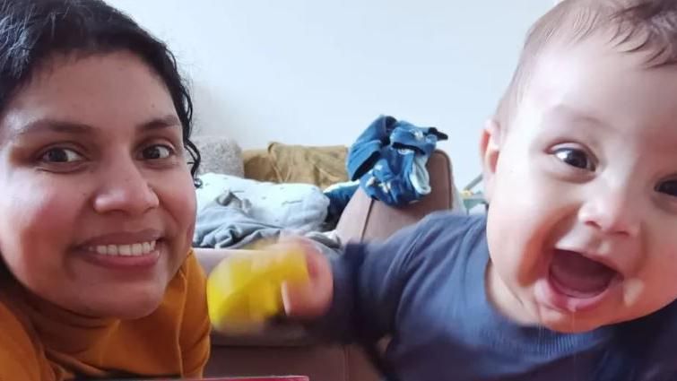   Faizah Azeem and her baby