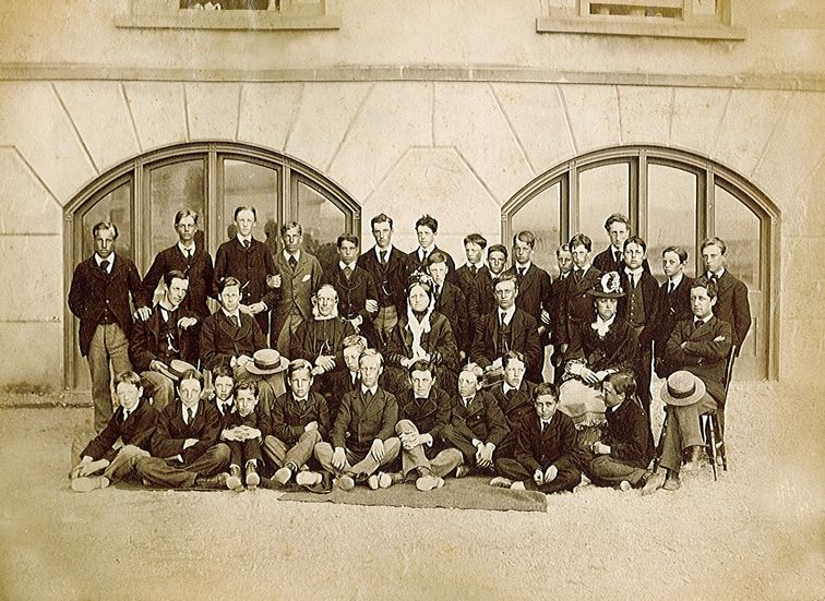 The schoolboys in Borth in 1876