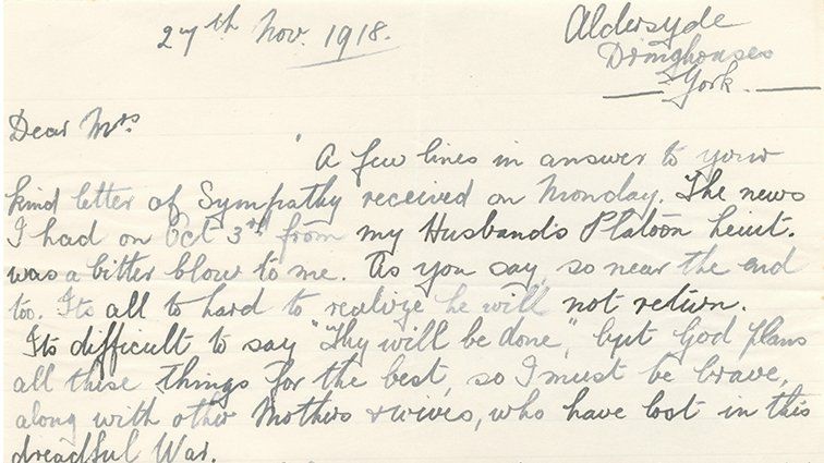 120 letters from World War One have been found