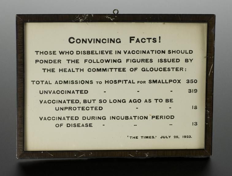 Poster about smallpox vaccine