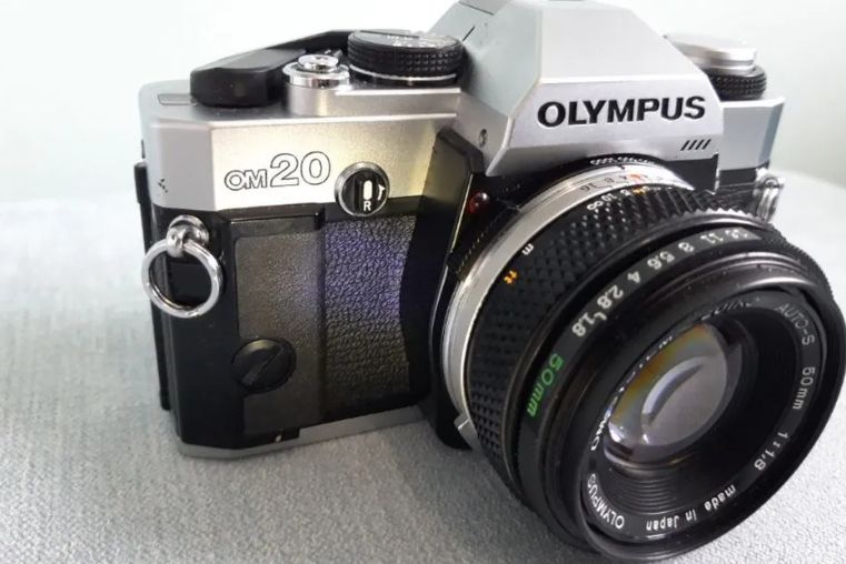 An Olympus OM20 camera