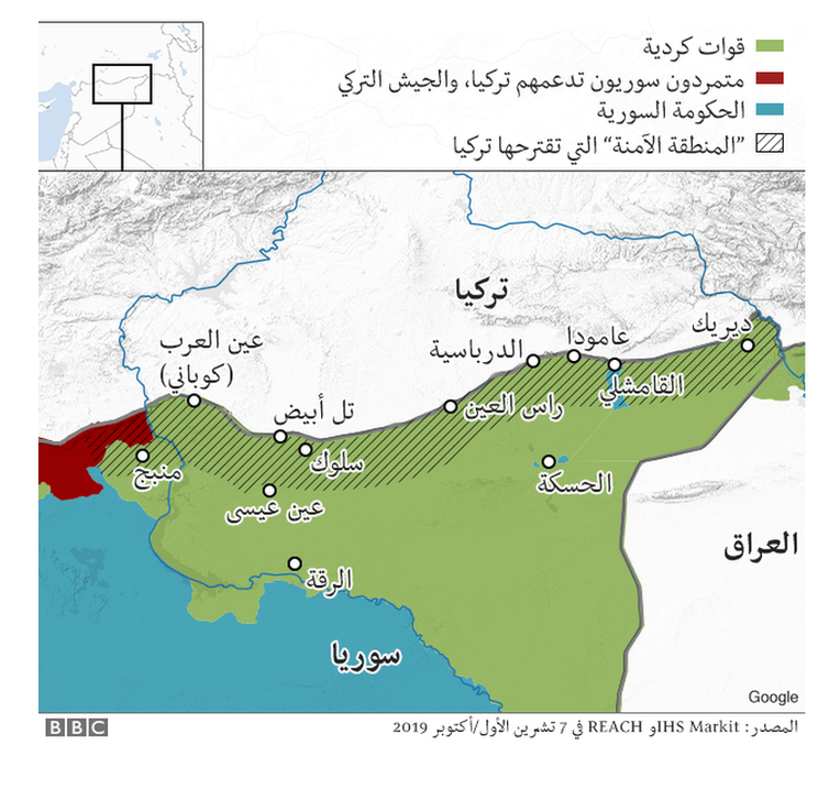 أربع خرائط تساعدك في فهم الهجوم التركي على شمالي سوريا Bbc News