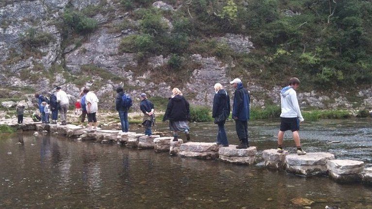 The Dovedale stepping stones in Derbyshire have been closed