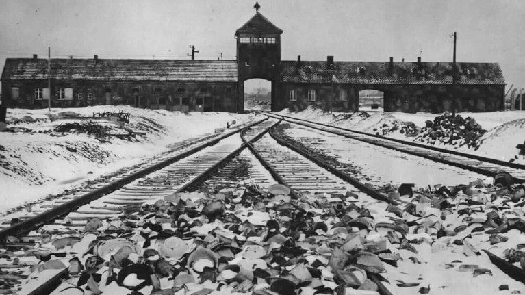 The train tracks that took prisoners into the Nazi camp at Auschwitz