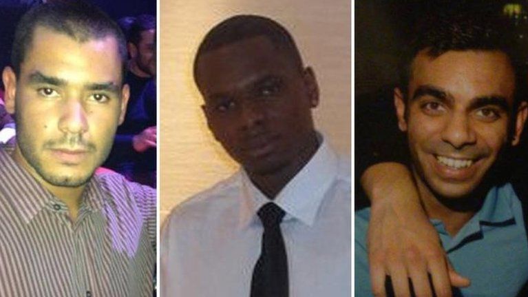 Grant Cameron, Karl Williams and Suneet Jeerh, three British men arrested in Dubai
