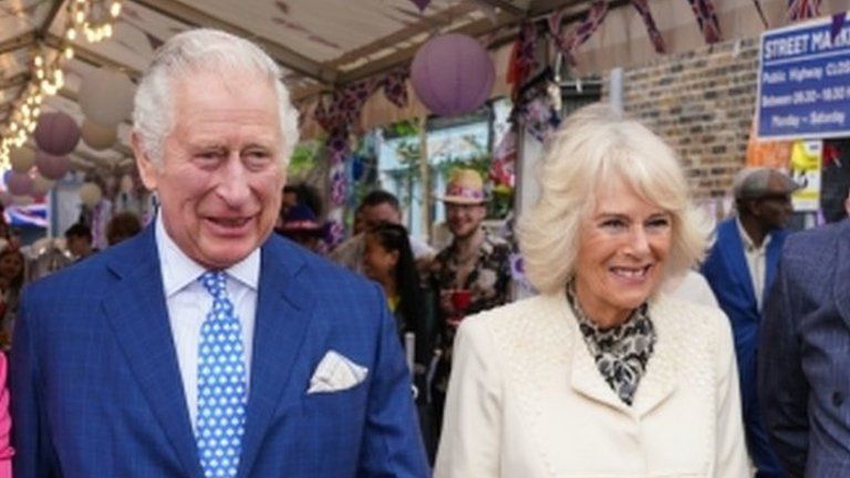 Prince of Wales and Duchess of Cornwall visiting the EastEnders set