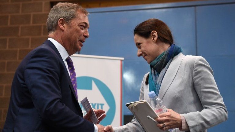 Nigel Farage and Annunziata Rees-Mogg