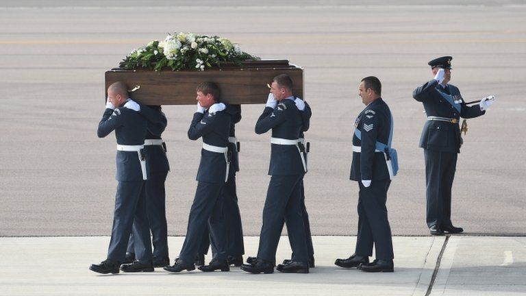 Coffin of first Tunisia victim
