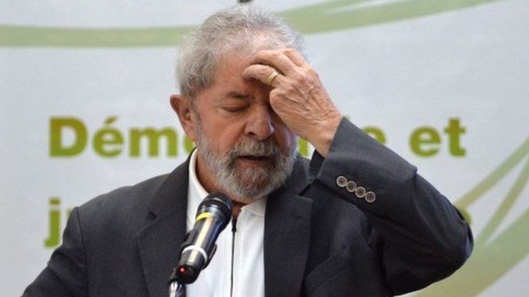 Brazilian former president Luiz Inacio Lula da Silva takes part in the seminar "Democracy and Social Justice", in Sao Paulo, Brazil on April 25 2016