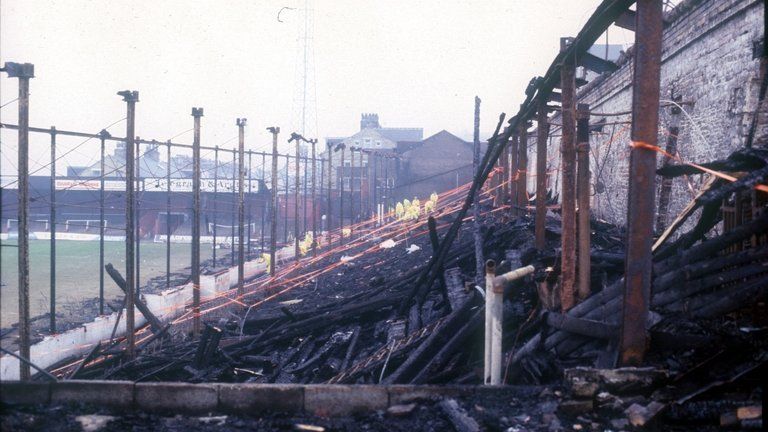 Fire damage at Valley Parade