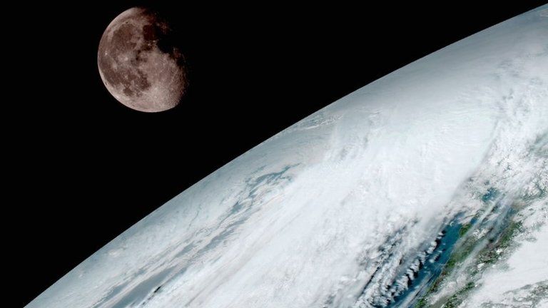 Earth and Moon from space