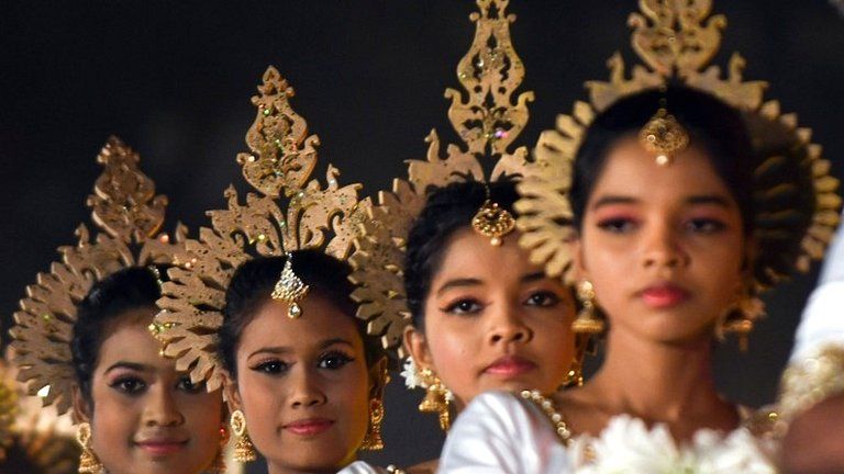 Sri Lankan twin dancers perform at the Sri Lanka twins event in Colombo on 20 January 2020.