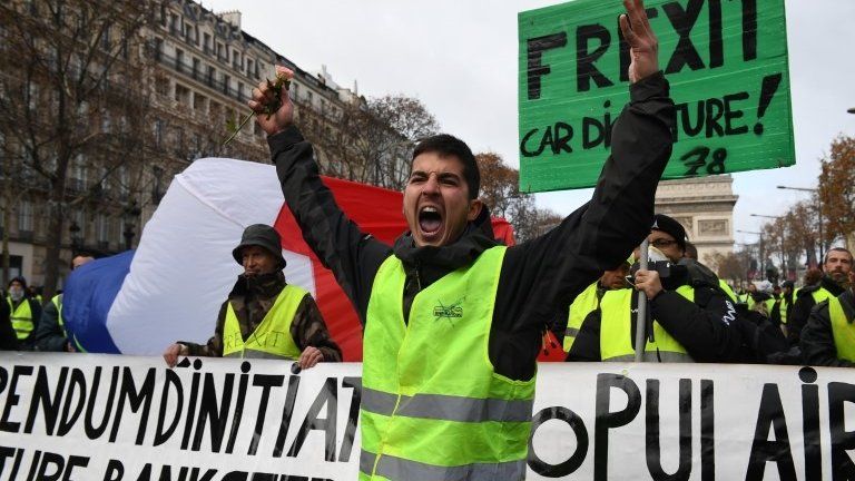 Yellow Vest protester in Paris