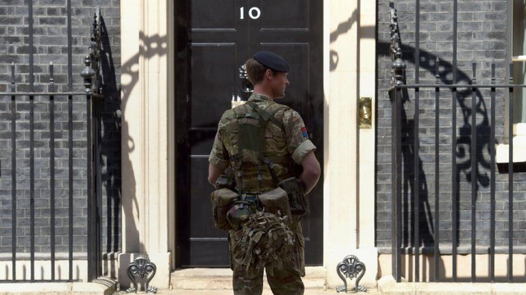 Soldier outside Downing Street